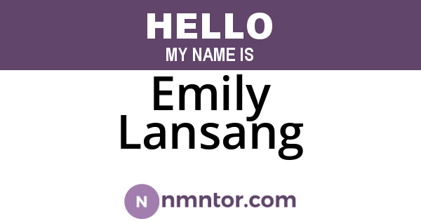 Emily Lansang
