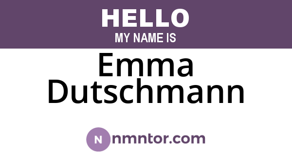 Emma Dutschmann