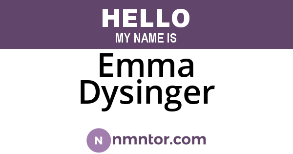 Emma Dysinger