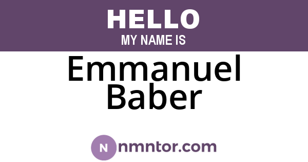 Emmanuel Baber