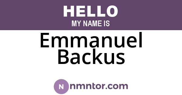 Emmanuel Backus