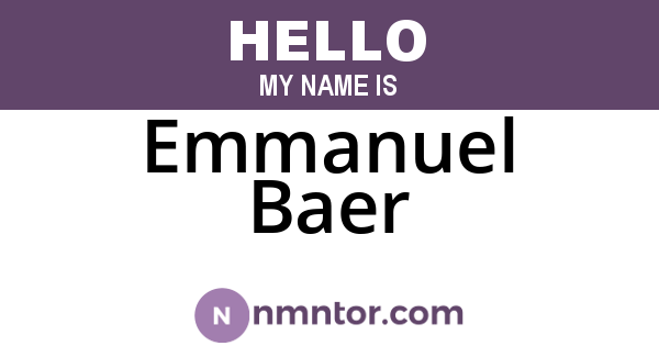 Emmanuel Baer