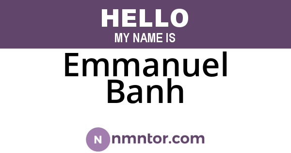 Emmanuel Banh