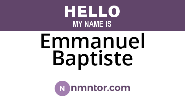 Emmanuel Baptiste