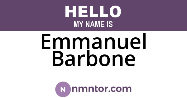 Emmanuel Barbone