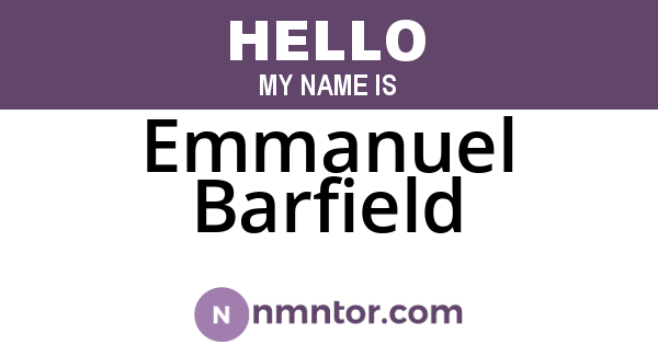 Emmanuel Barfield