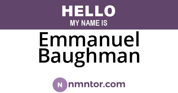 Emmanuel Baughman