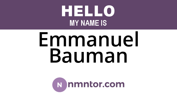 Emmanuel Bauman