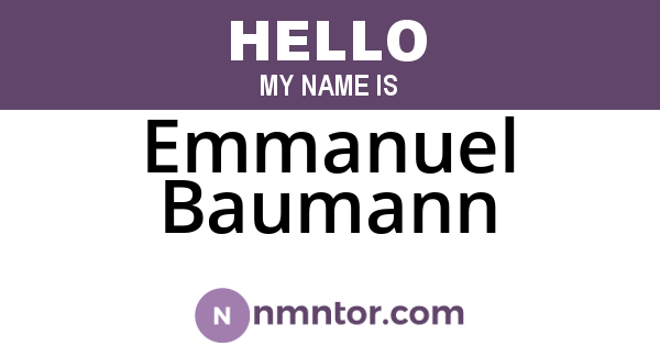 Emmanuel Baumann