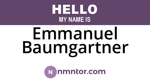 Emmanuel Baumgartner