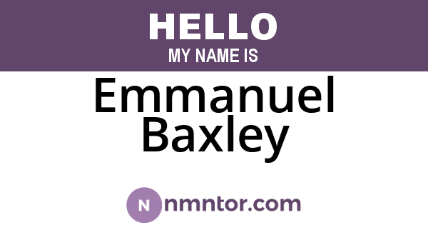 Emmanuel Baxley
