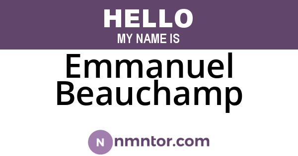 Emmanuel Beauchamp