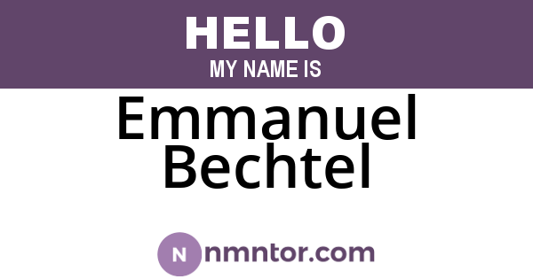 Emmanuel Bechtel