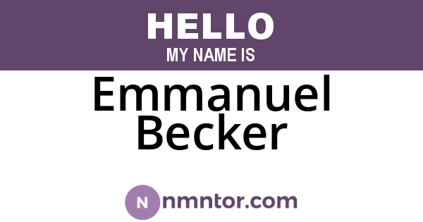 Emmanuel Becker