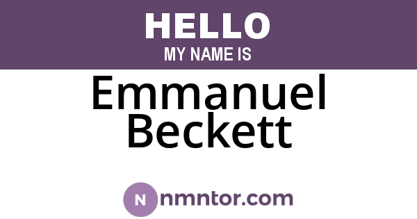 Emmanuel Beckett