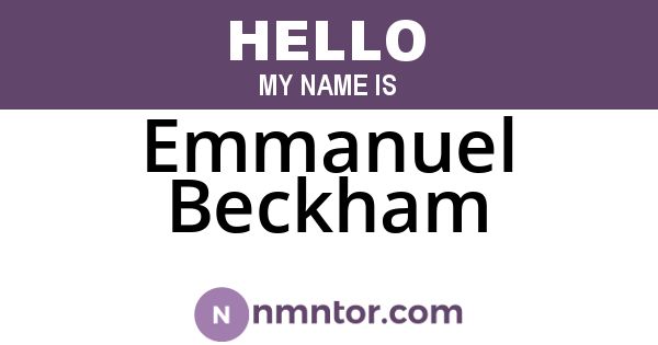 Emmanuel Beckham
