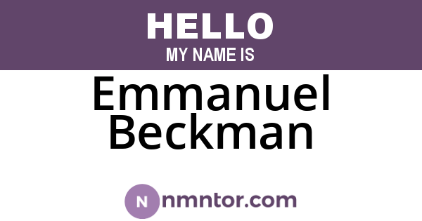 Emmanuel Beckman