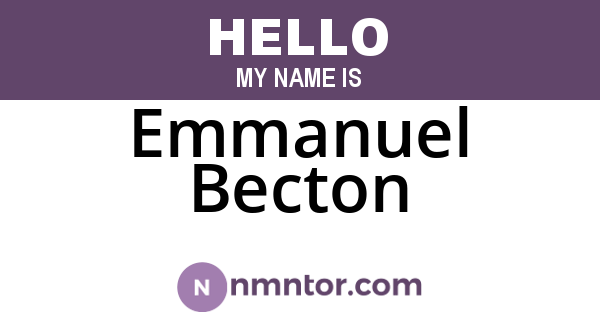 Emmanuel Becton