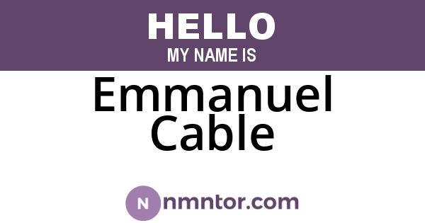 Emmanuel Cable