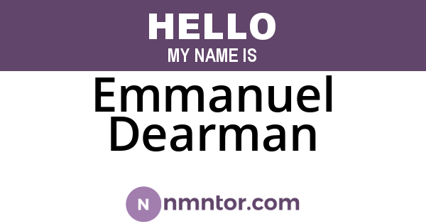 Emmanuel Dearman