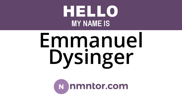 Emmanuel Dysinger
