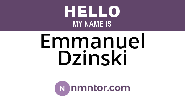 Emmanuel Dzinski