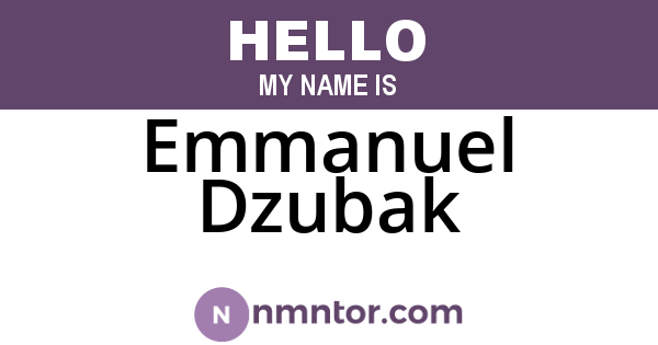 Emmanuel Dzubak