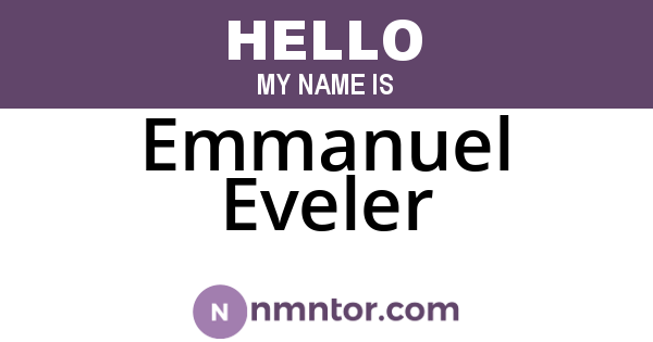 Emmanuel Eveler