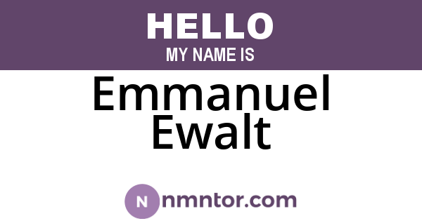 Emmanuel Ewalt