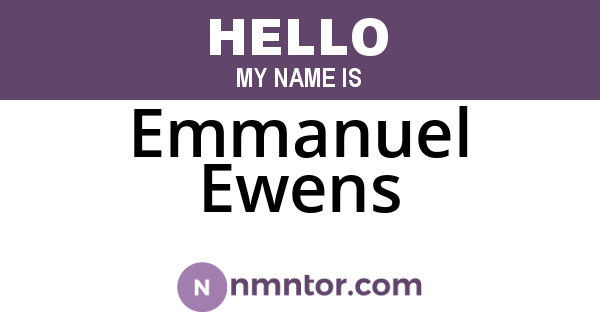 Emmanuel Ewens
