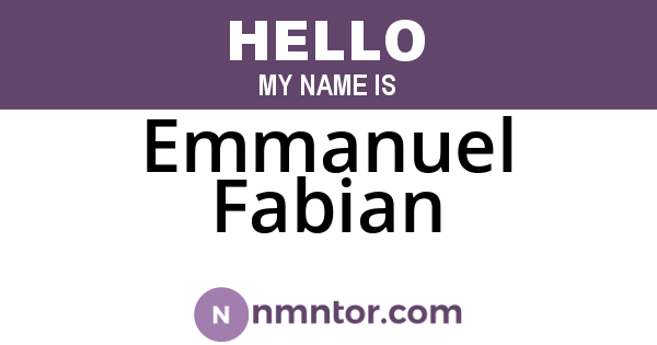 Emmanuel Fabian