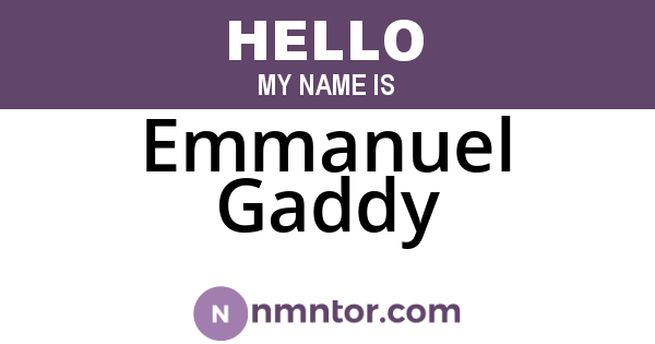 Emmanuel Gaddy