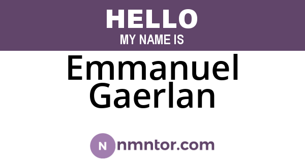 Emmanuel Gaerlan