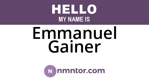 Emmanuel Gainer