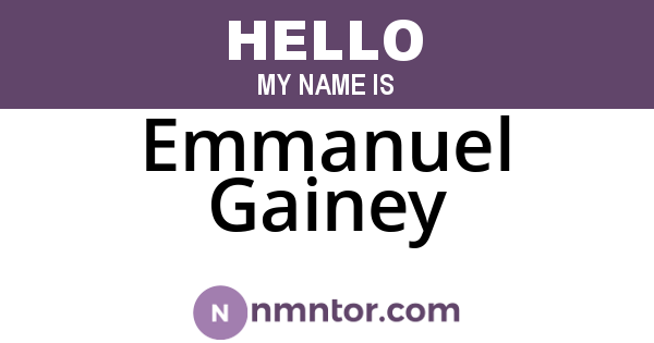 Emmanuel Gainey