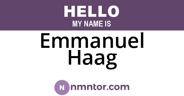Emmanuel Haag