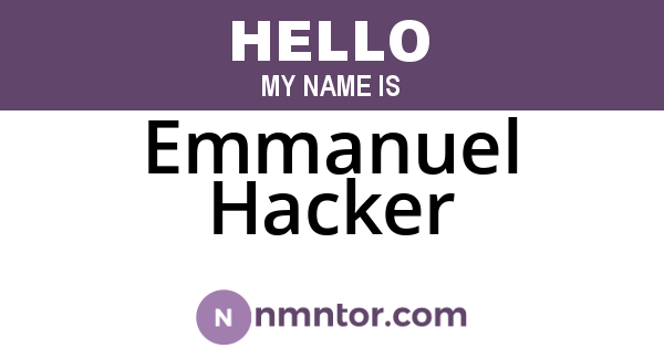 Emmanuel Hacker