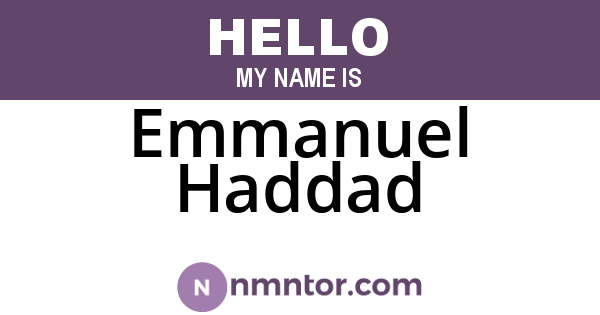 Emmanuel Haddad