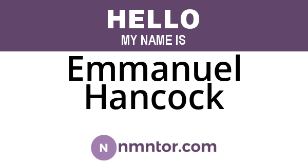 Emmanuel Hancock