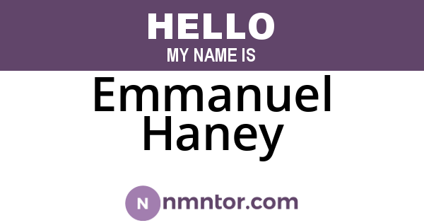 Emmanuel Haney