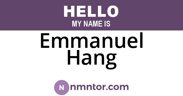 Emmanuel Hang