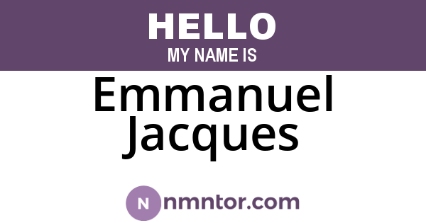 Emmanuel Jacques