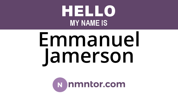 Emmanuel Jamerson