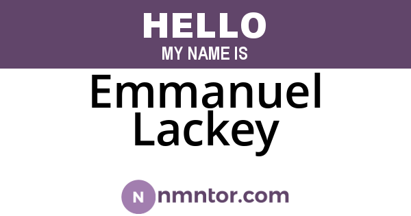 Emmanuel Lackey