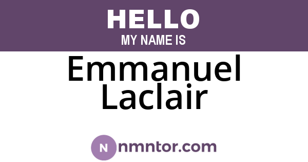Emmanuel Laclair
