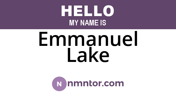 Emmanuel Lake