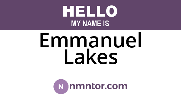 Emmanuel Lakes
