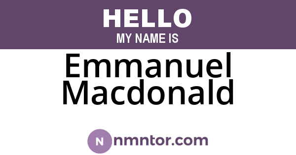 Emmanuel Macdonald