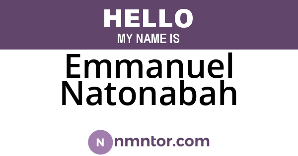 Emmanuel Natonabah