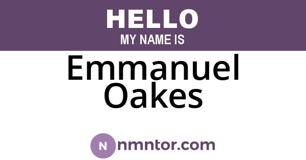 Emmanuel Oakes